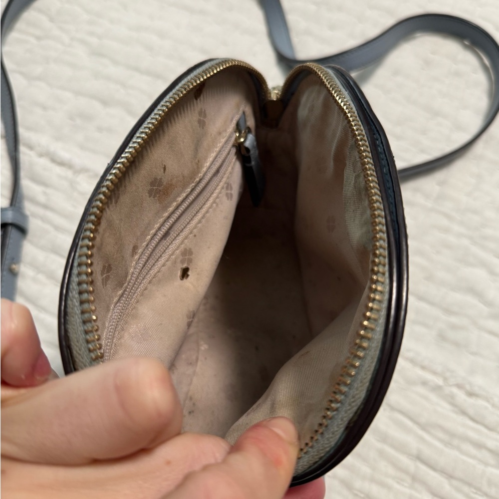 Kate Spade light Blue Crossbody Bag with silver Chain Detail - Picture 7 of 7